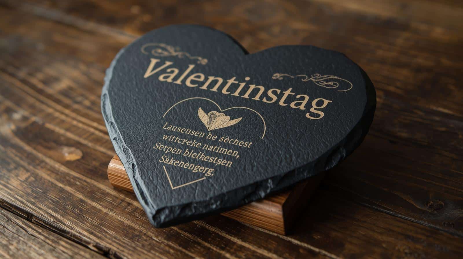 Schiefer Gravur Herz Valentinstag